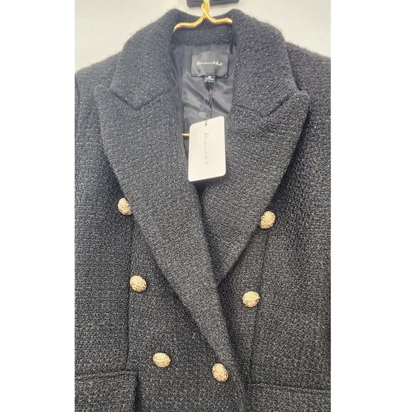 New NWT Revolve Line And Dot Darling Black Tweed Wool Blend Blazer Jacket XS - Picture 11 of 14